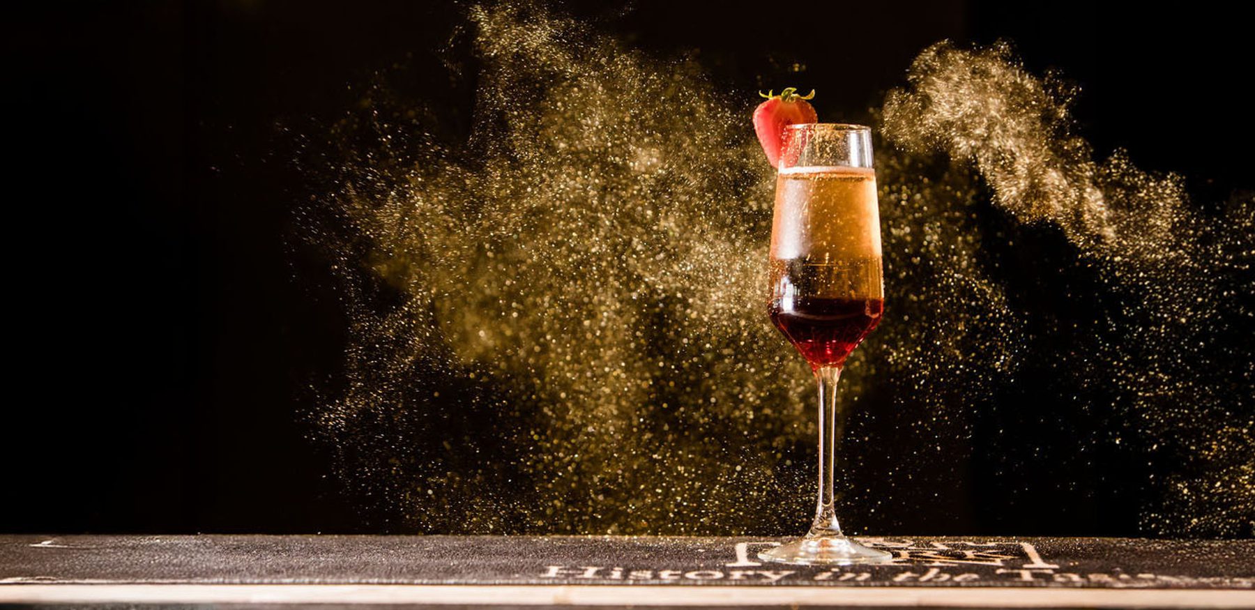 Sparkling champagne flute glitter york distillery VY